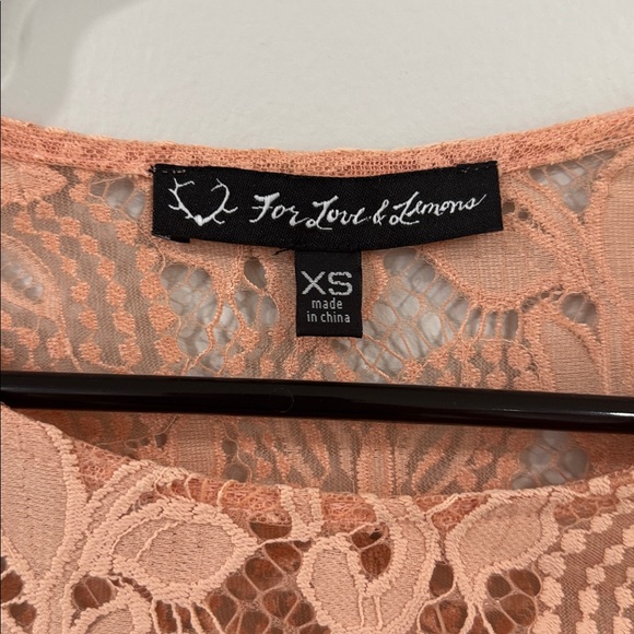 For love and Lemons Luna lace blush peach midi dress romantic feminine wedding - Picture 6 of 6